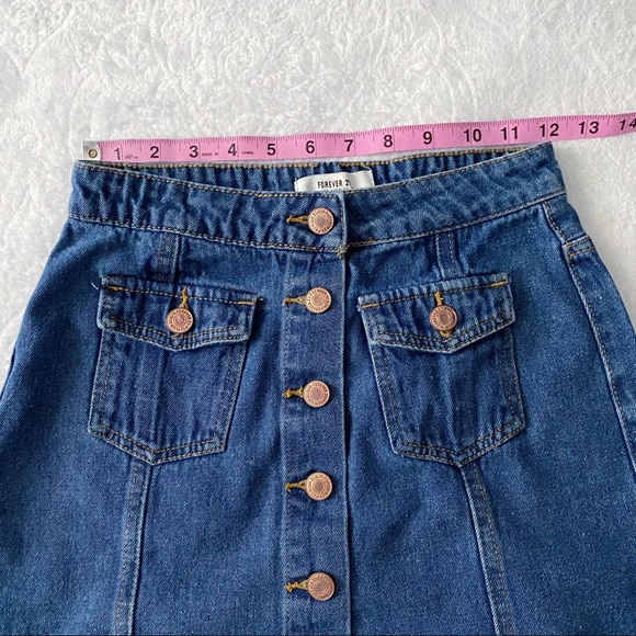 Button Down Raw Hem Jean Mini Skirt - Picture 2 of 6